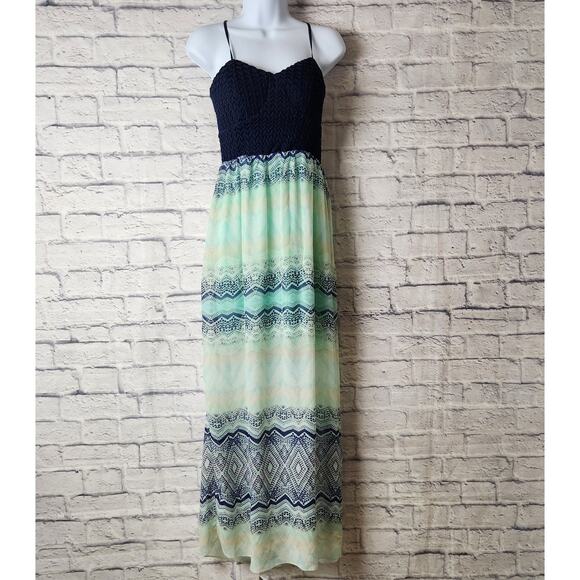 Trixxi Dress Womens Size Large Maxi Halter Spaghetti Strap Open Back - Picture 1 of 12